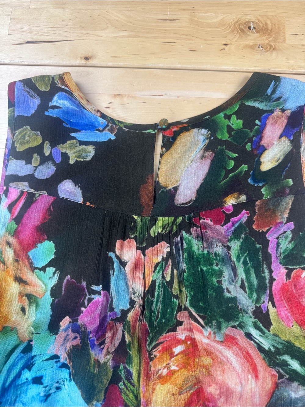 Soft Surroundings Rosalie Maxi Dress Brown Watercolor Floral Size M - Picture 11 of 11